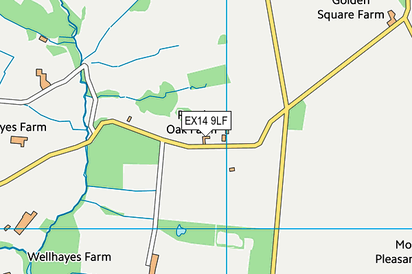 EX14 9LF map - OS VectorMap District (Ordnance Survey)