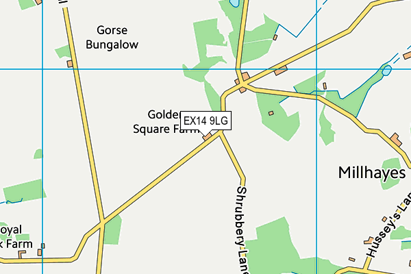 EX14 9LG map - OS VectorMap District (Ordnance Survey)