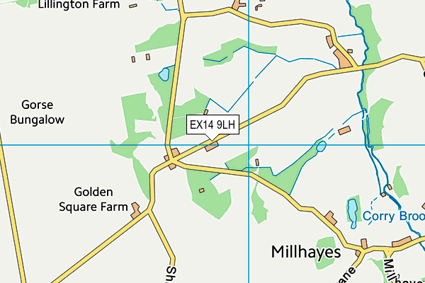 EX14 9LH map - OS VectorMap District (Ordnance Survey)