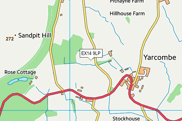 EX14 9LP map - OS VectorMap District (Ordnance Survey)