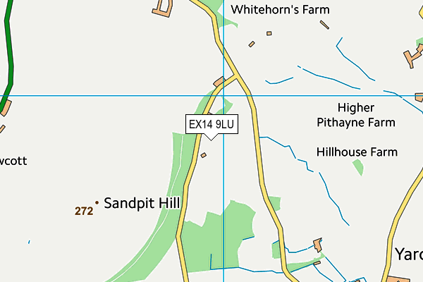 EX14 9LU map - OS VectorMap District (Ordnance Survey)