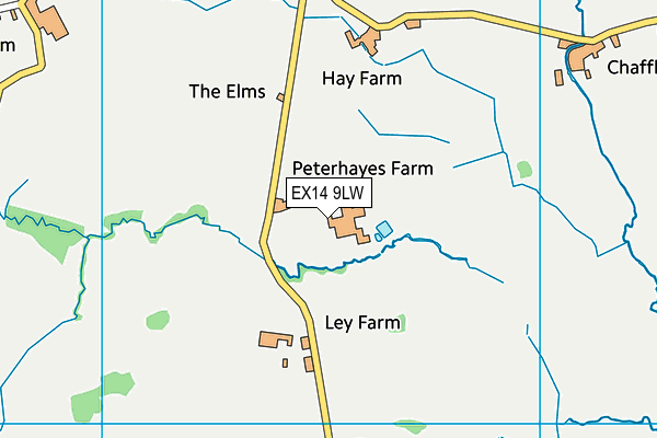 EX14 9LW map - OS VectorMap District (Ordnance Survey)