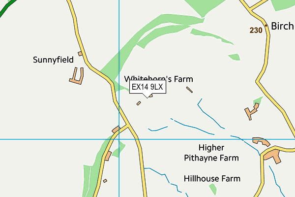 EX14 9LX map - OS VectorMap District (Ordnance Survey)