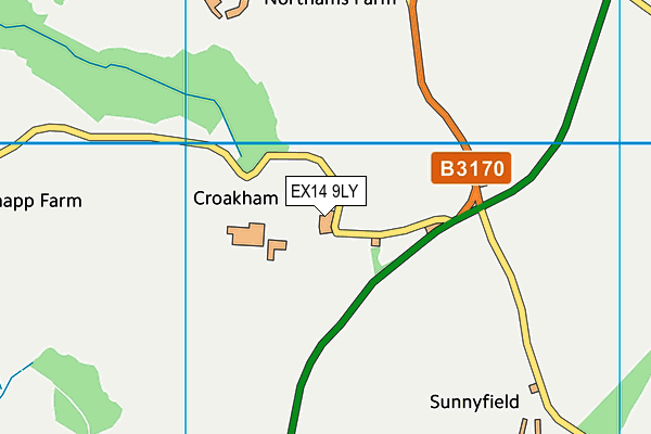 EX14 9LY map - OS VectorMap District (Ordnance Survey)