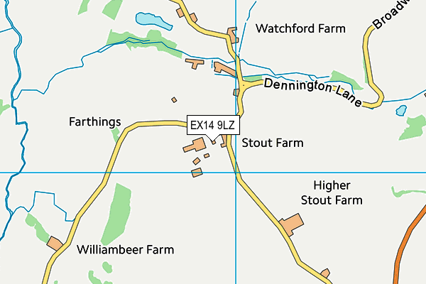 EX14 9LZ map - OS VectorMap District (Ordnance Survey)