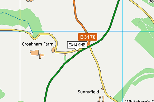 EX14 9NB map - OS VectorMap District (Ordnance Survey)