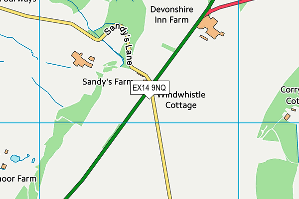 EX14 9NQ map - OS VectorMap District (Ordnance Survey)