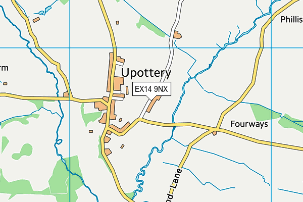 EX14 9NX map - OS VectorMap District (Ordnance Survey)