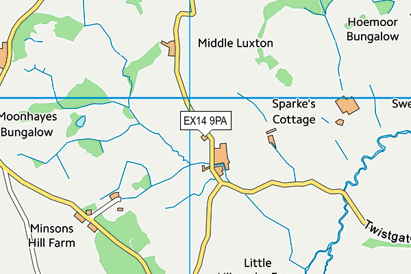 EX14 9PA map - OS VectorMap District (Ordnance Survey)