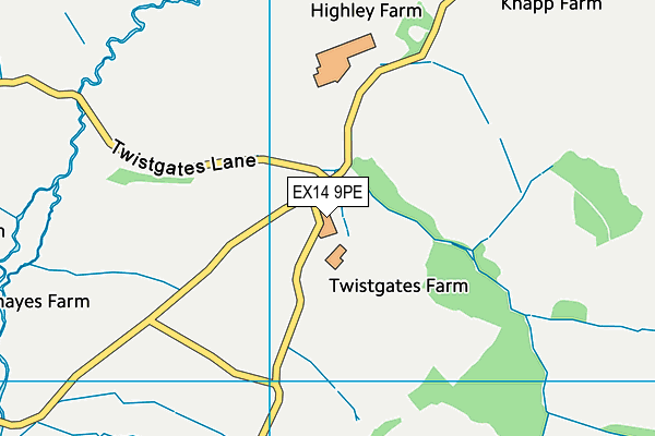 EX14 9PE map - OS VectorMap District (Ordnance Survey)