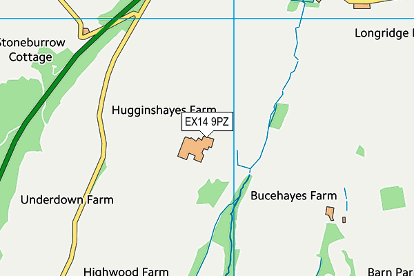 EX14 9PZ map - OS VectorMap District (Ordnance Survey)