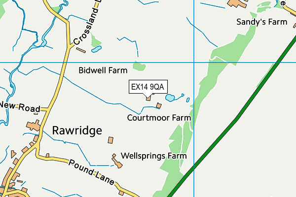 EX14 9QA map - OS VectorMap District (Ordnance Survey)