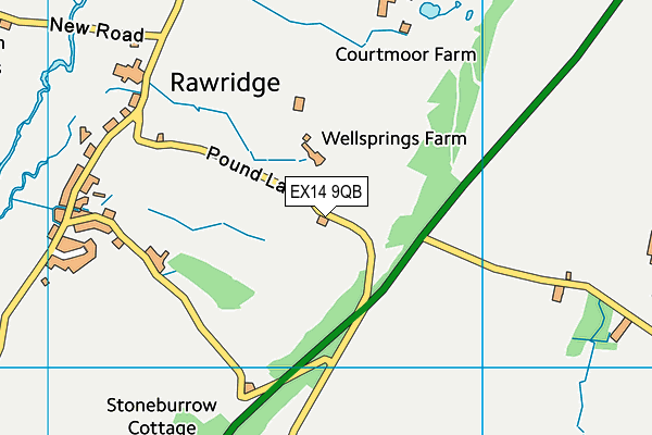 EX14 9QB map - OS VectorMap District (Ordnance Survey)