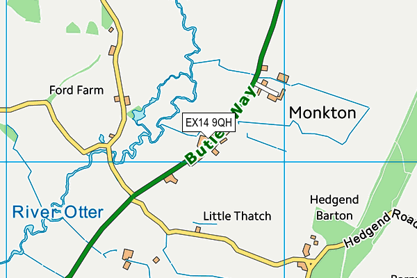 EX14 9QH map - OS VectorMap District (Ordnance Survey)