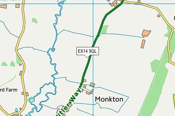 EX14 9QL map - OS VectorMap District (Ordnance Survey)