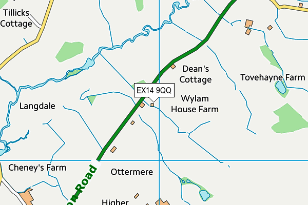 EX14 9QQ map - OS VectorMap District (Ordnance Survey)