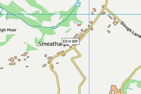 EX14 9RF map - OS VectorMap District (Ordnance Survey)