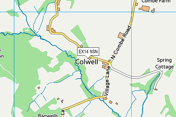 EX14 9SN map - OS VectorMap District (Ordnance Survey)