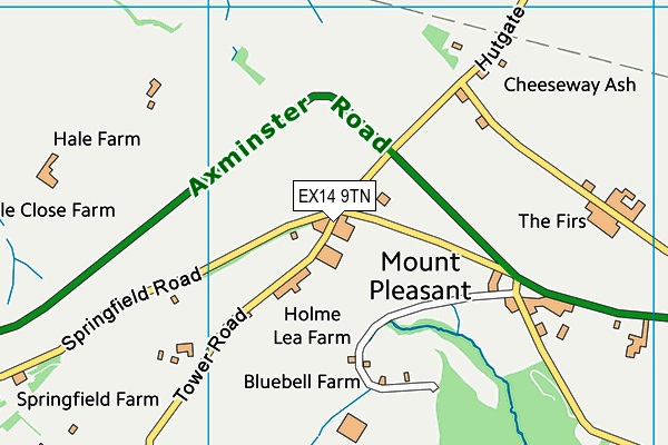 EX14 9TN map - OS VectorMap District (Ordnance Survey)