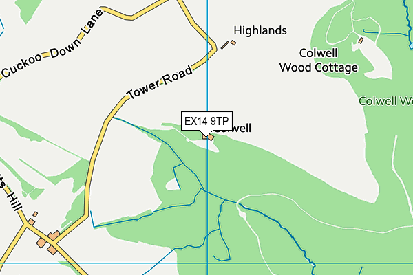 EX14 9TP map - OS VectorMap District (Ordnance Survey)