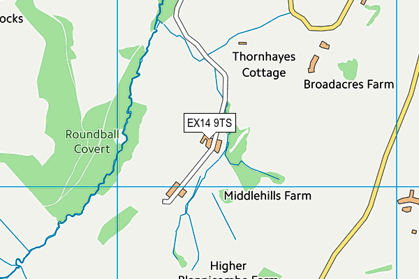 EX14 9TS map - OS VectorMap District (Ordnance Survey)