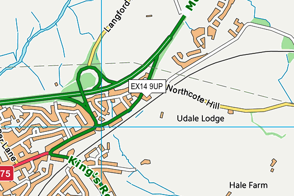 EX14 9UP map - OS VectorMap District (Ordnance Survey)