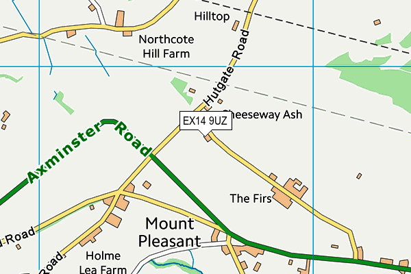 EX14 9UZ map - OS VectorMap District (Ordnance Survey)