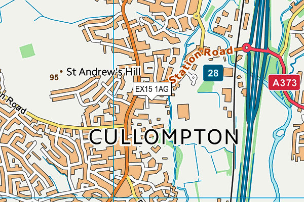 EX15 1AG map - OS VectorMap District (Ordnance Survey)