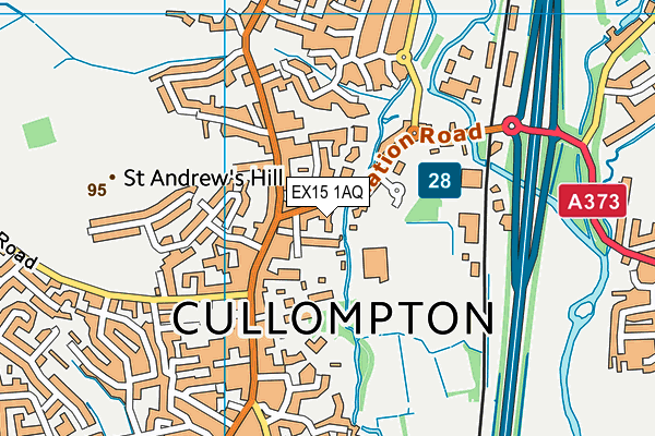 EX15 1AQ map - OS VectorMap District (Ordnance Survey)