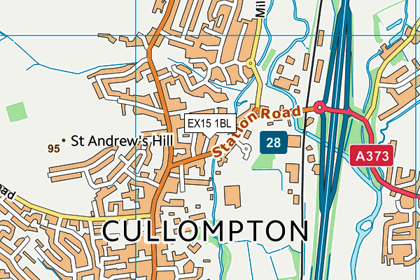 EX15 1BL map - OS VectorMap District (Ordnance Survey)