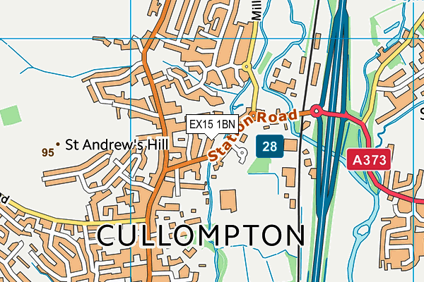 EX15 1BN map - OS VectorMap District (Ordnance Survey)