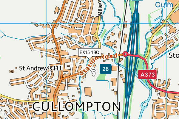 EX15 1BQ map - OS VectorMap District (Ordnance Survey)