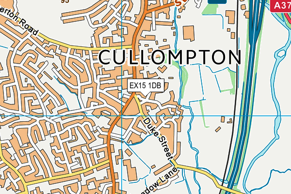 EX15 1DB map - OS VectorMap District (Ordnance Survey)