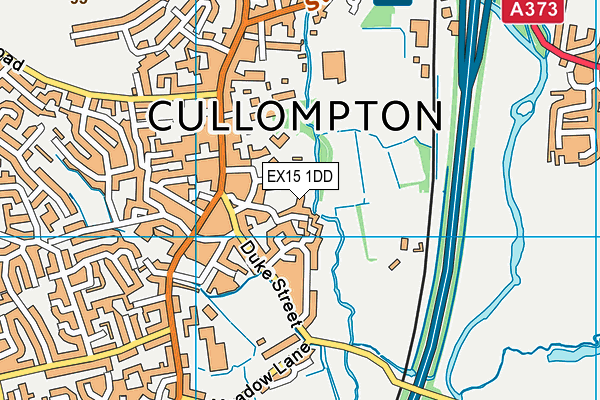 EX15 1DD map - OS VectorMap District (Ordnance Survey)