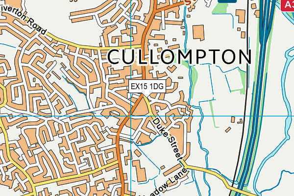 EX15 1DG map - OS VectorMap District (Ordnance Survey)