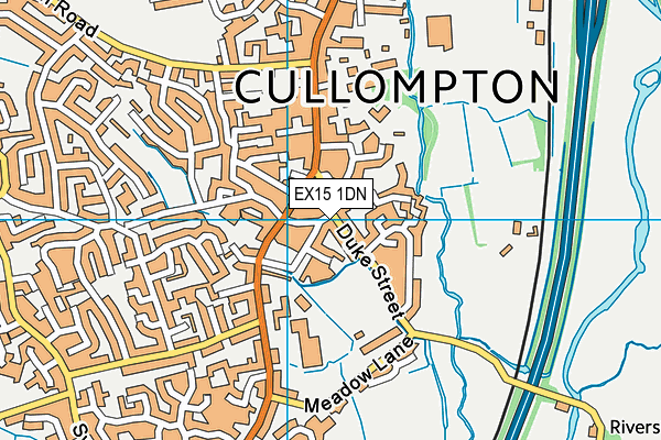 EX15 1DN map - OS VectorMap District (Ordnance Survey)