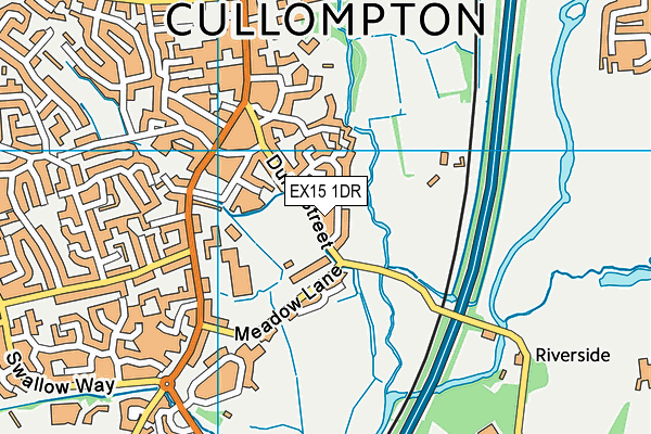 EX15 1DR map - OS VectorMap District (Ordnance Survey)