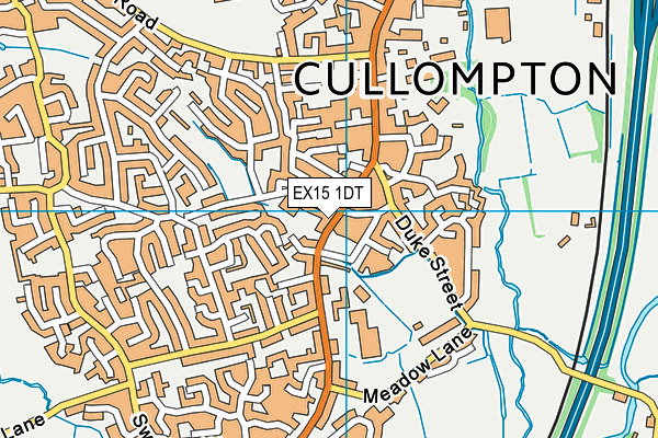 EX15 1DT map - OS VectorMap District (Ordnance Survey)