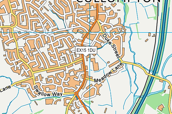 EX15 1DU map - OS VectorMap District (Ordnance Survey)