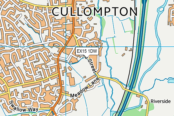 Cullompton Rangers Afc map (EX15 1DW) - OS VectorMap District (Ordnance Survey)