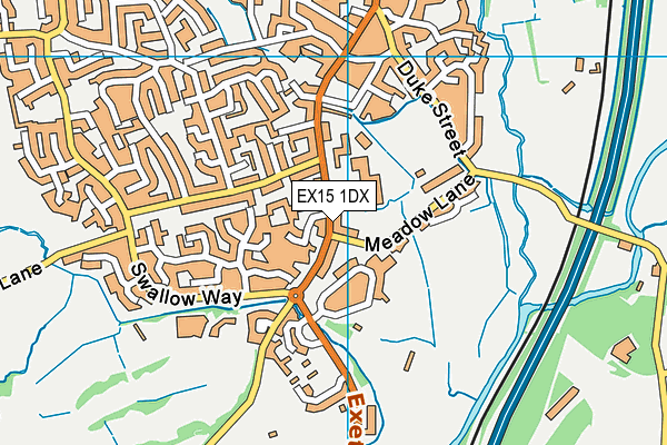 Cullompton Community College map (EX15 1DX) - OS VectorMap District (Ordnance Survey)