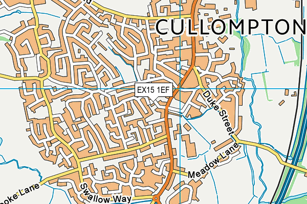 EX15 1EF map - OS VectorMap District (Ordnance Survey)