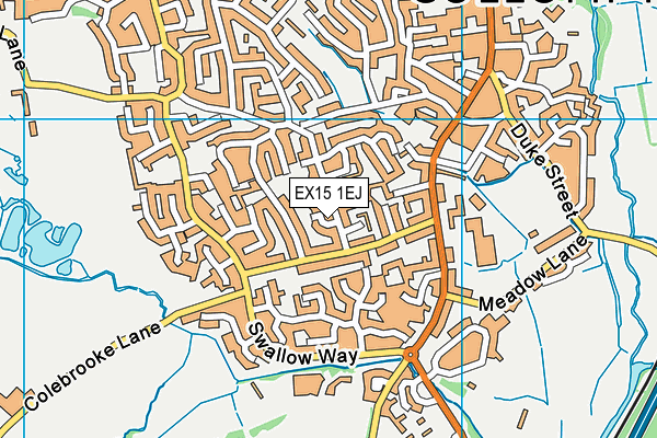 EX15 1EJ map - OS VectorMap District (Ordnance Survey)