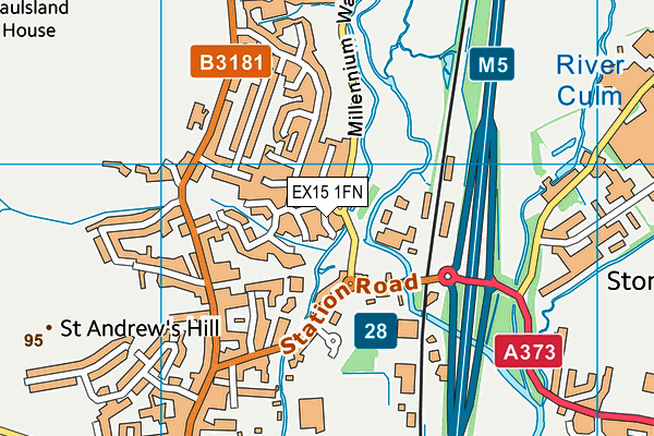 EX15 1FN map - OS VectorMap District (Ordnance Survey)