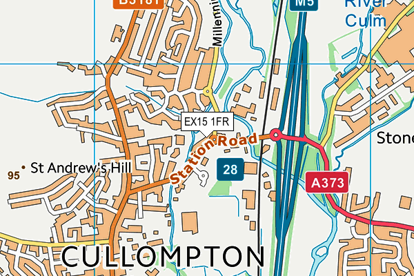 EX15 1FR map - OS VectorMap District (Ordnance Survey)