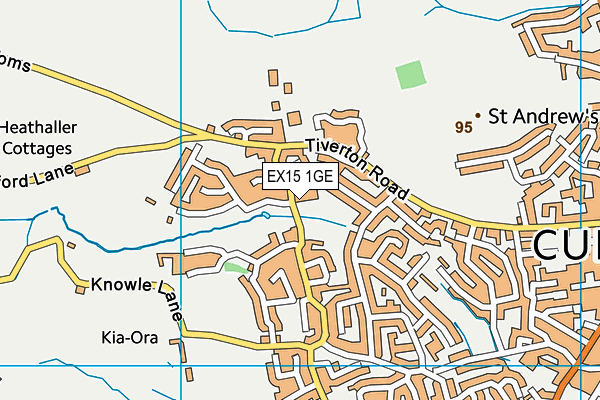 EX15 1GE map - OS VectorMap District (Ordnance Survey)