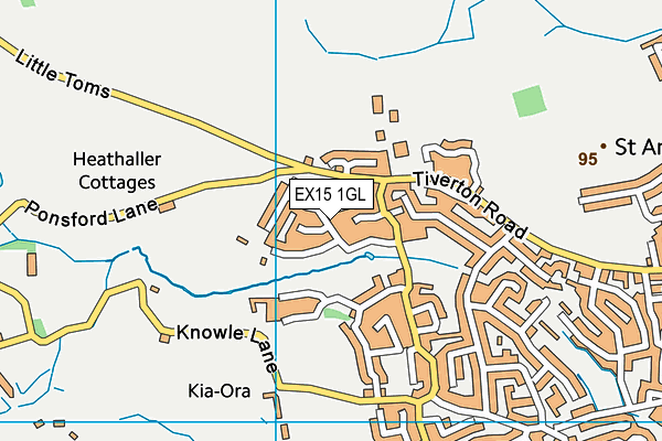 EX15 1GL map - OS VectorMap District (Ordnance Survey)