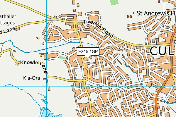 EX15 1GP map - OS VectorMap District (Ordnance Survey)