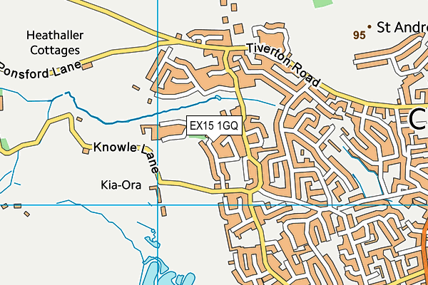 EX15 1GQ map - OS VectorMap District (Ordnance Survey)