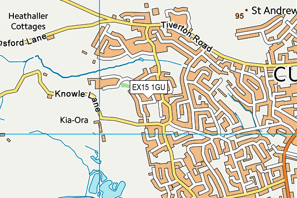 EX15 1GU map - OS VectorMap District (Ordnance Survey)